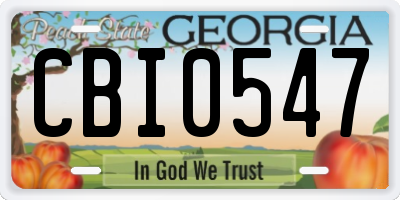 GA license plate CBI0547