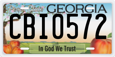 GA license plate CBI0572