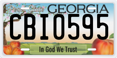 GA license plate CBI0595
