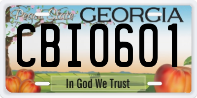 GA license plate CBI0601