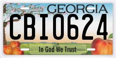 GA license plate CBI0624