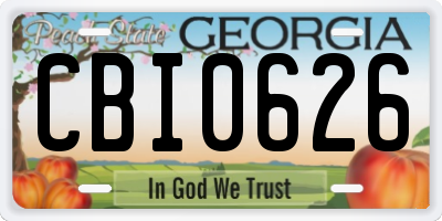 GA license plate CBI0626