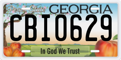 GA license plate CBI0629