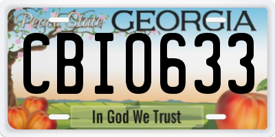 GA license plate CBI0633
