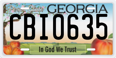GA license plate CBI0635