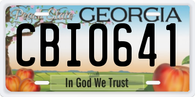 GA license plate CBI0641