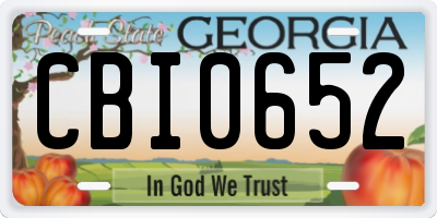 GA license plate CBI0652