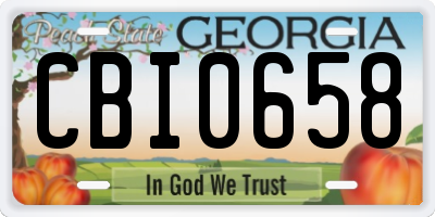 GA license plate CBI0658