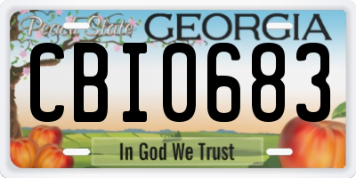 GA license plate CBI0683