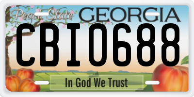 GA license plate CBI0688