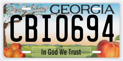 GA license plate CBI0694