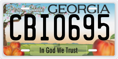 GA license plate CBI0695