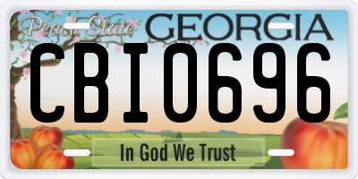 GA license plate CBI0696
