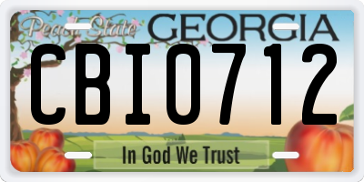 GA license plate CBI0712