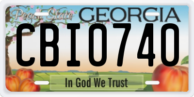 GA license plate CBI0740