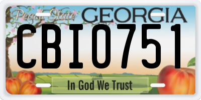 GA license plate CBI0751
