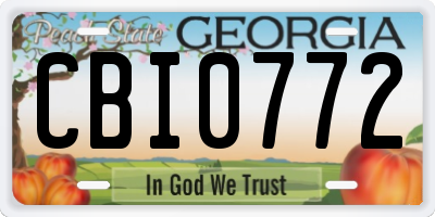 GA license plate CBI0772