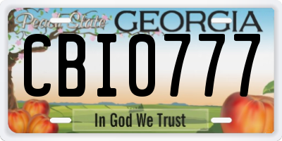 GA license plate CBI0777