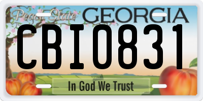 GA license plate CBI0831
