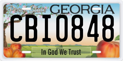 GA license plate CBI0848
