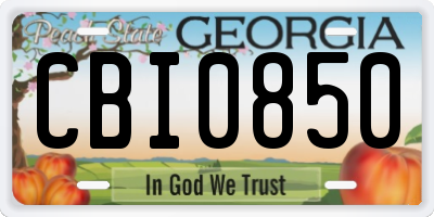 GA license plate CBI0850