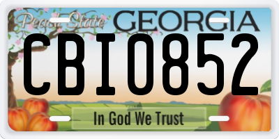 GA license plate CBI0852