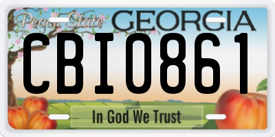 GA license plate CBI0861