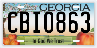 GA license plate CBI0863
