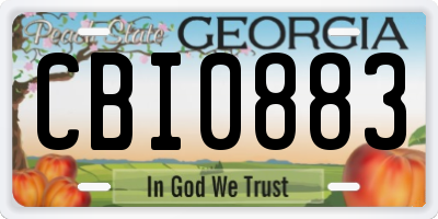 GA license plate CBI0883