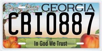 GA license plate CBI0887
