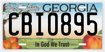 GA license plate CBI0895