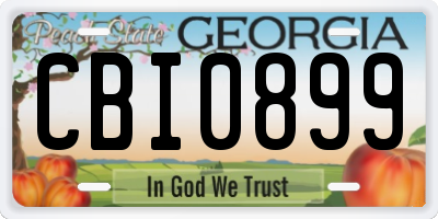 GA license plate CBI0899