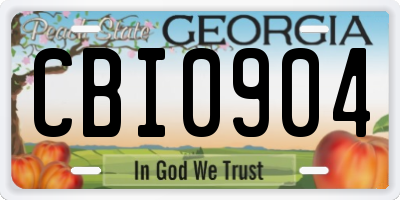 GA license plate CBI0904