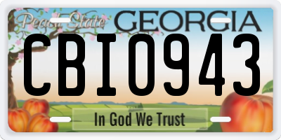 GA license plate CBI0943