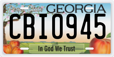 GA license plate CBI0945