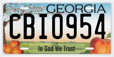 GA license plate CBI0954