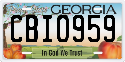 GA license plate CBI0959