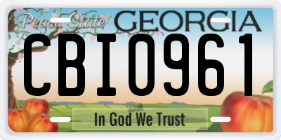 GA license plate CBI0961