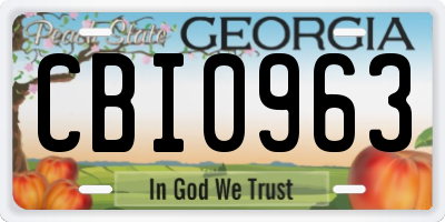 GA license plate CBI0963