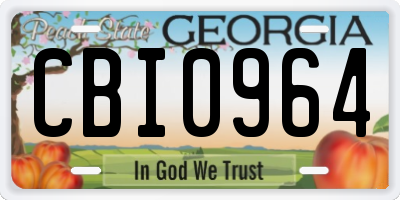 GA license plate CBI0964