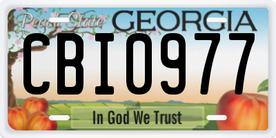 GA license plate CBI0977