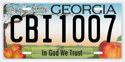 GA license plate CBI1007