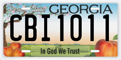GA license plate CBI1011
