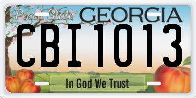 GA license plate CBI1013