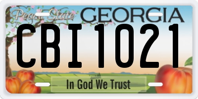 GA license plate CBI1021