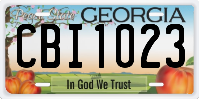 GA license plate CBI1023