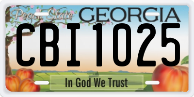 GA license plate CBI1025