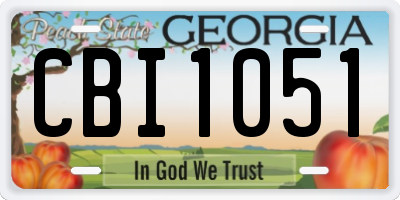 GA license plate CBI1051