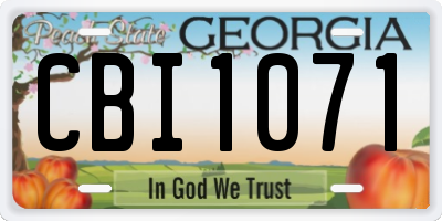 GA license plate CBI1071