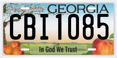 GA license plate CBI1085
